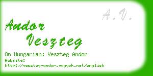 andor veszteg business card